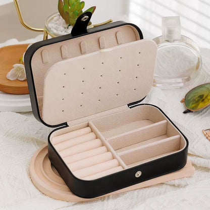 1Pc Portable Jewelry Box Jewelry Organizer Display Travel Jewelry Case Boxes Button Leather Storage Earrings Necklace Display